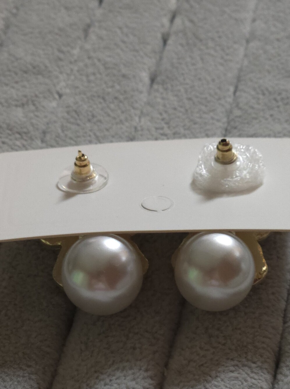 Gold Flower Pearl Drop Earrings with Clear Crystals Like Rhinestone - Picture 12 of 16